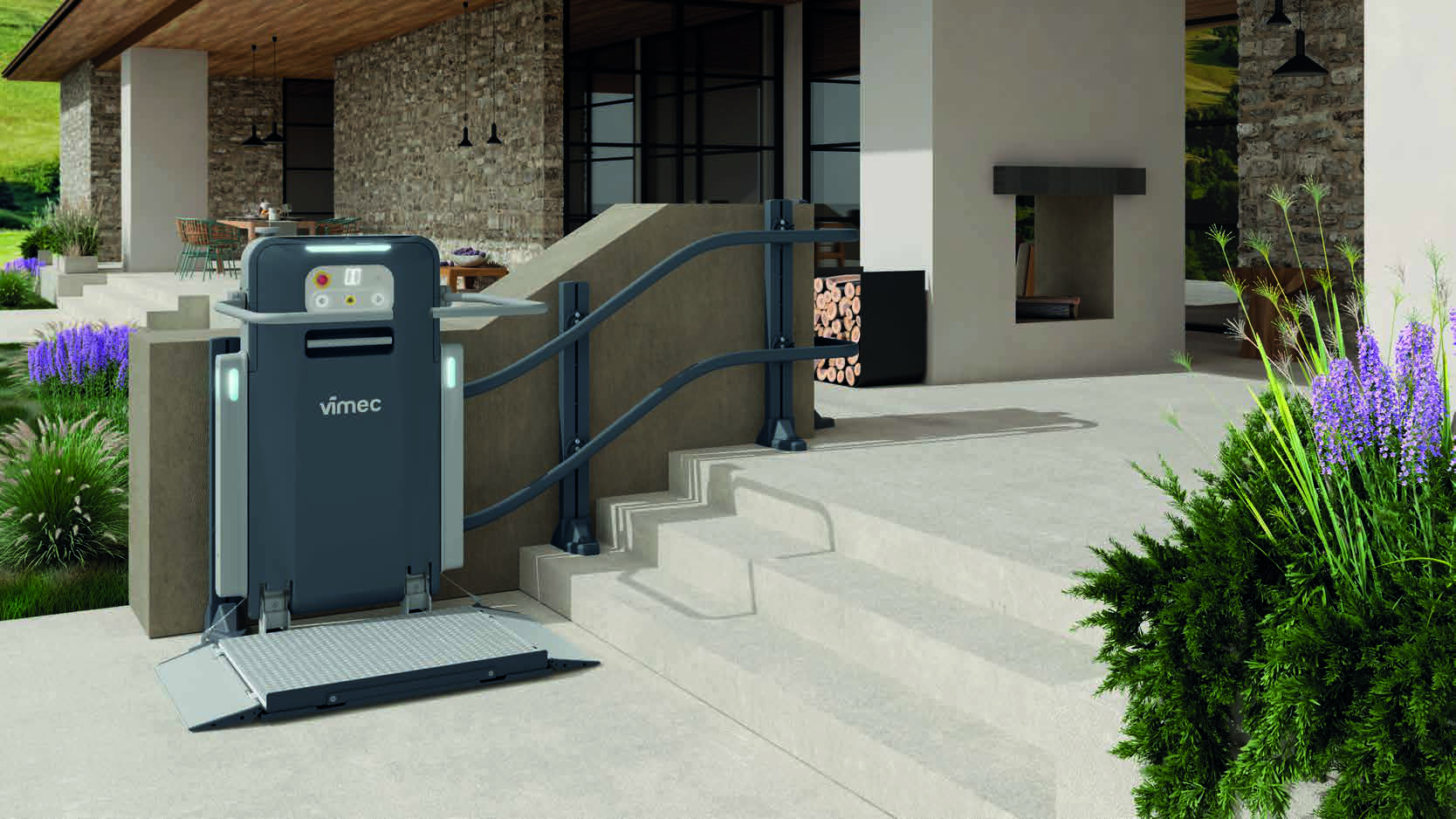 Plataforma salvaescaleras Vimec V6R, imagen de folleto